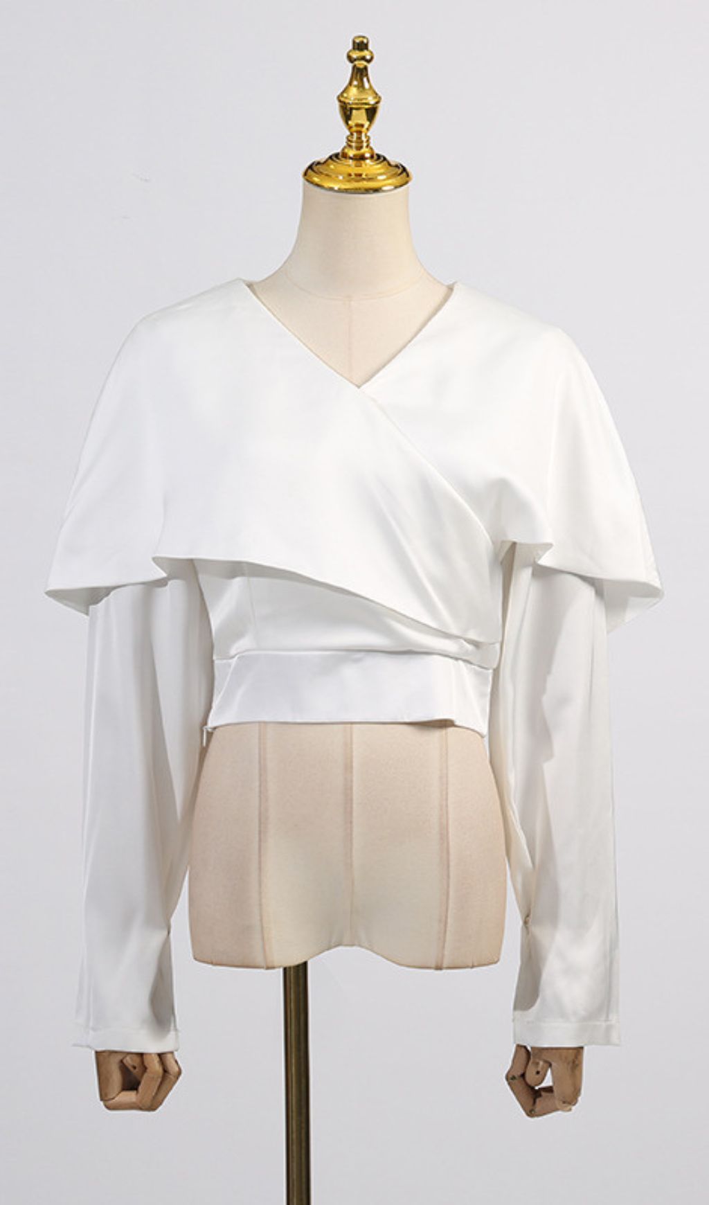 Fashionslee Women Gladi White Long Sleeve Crop Top