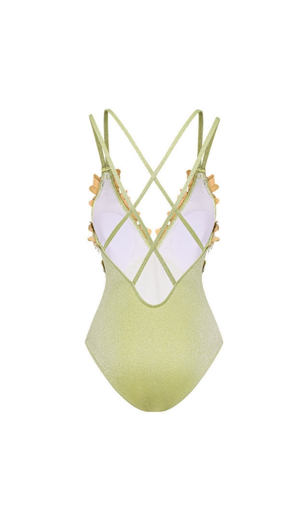 Fashionslee Women Kristie Green Flower One-Piece Swimsuit & Sarong