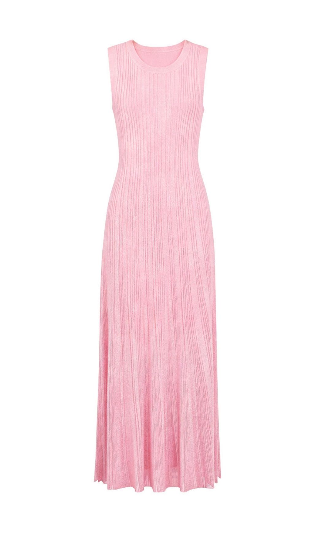 Fashionslee Women Kiandra Pink Sleeveless Knit Maxi Dress