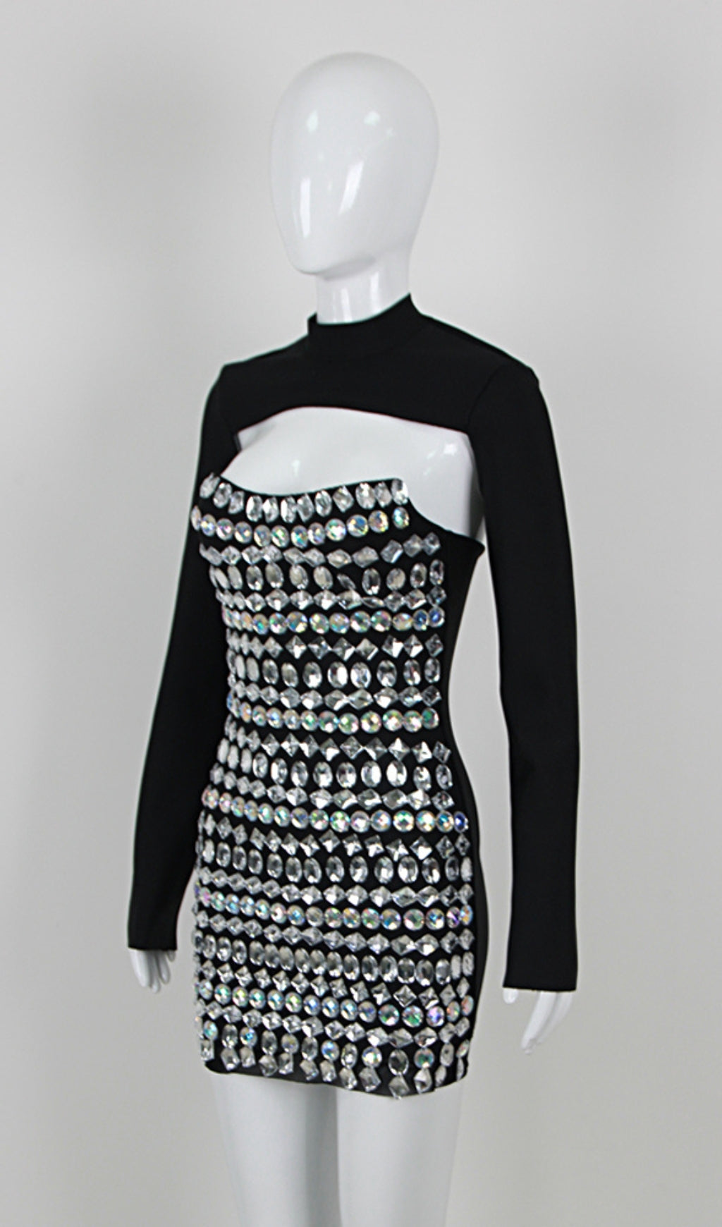 Fashionslee Women Almira Rhinestone Bandage Dress With Cover Up
