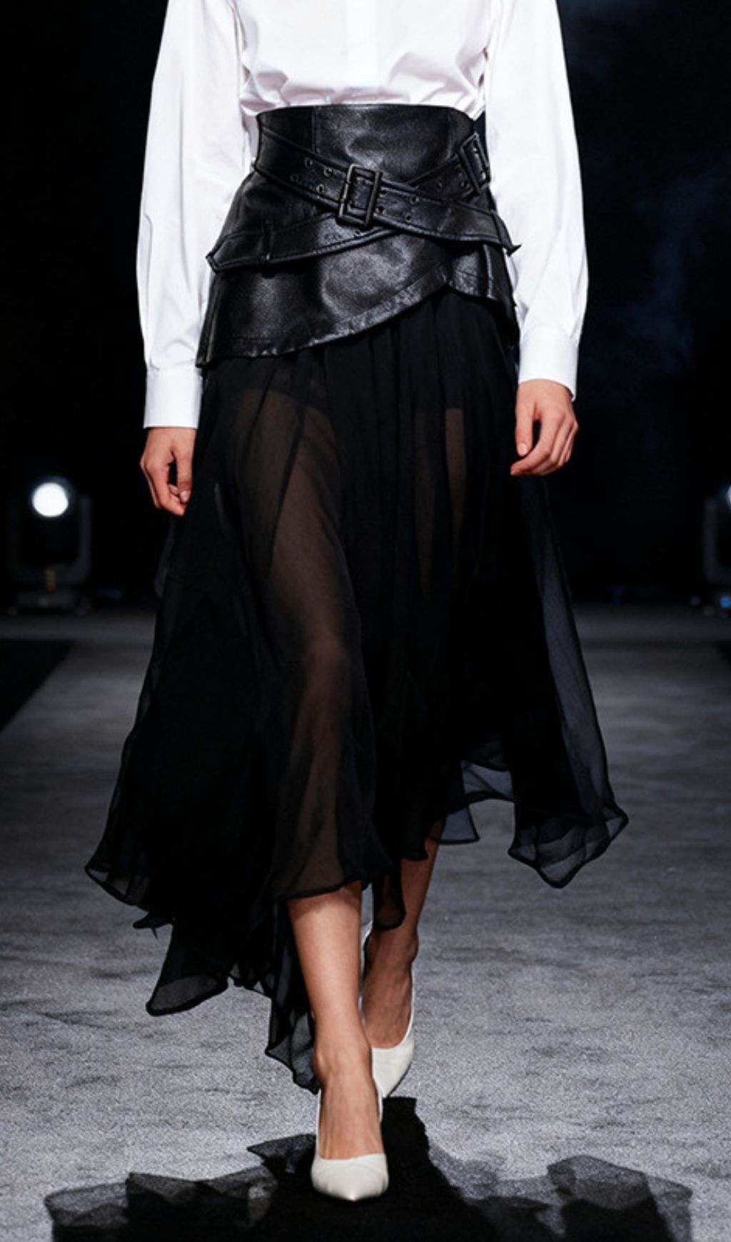 Fashionslee Women Ilaria Black Mesh Maxi Skirt