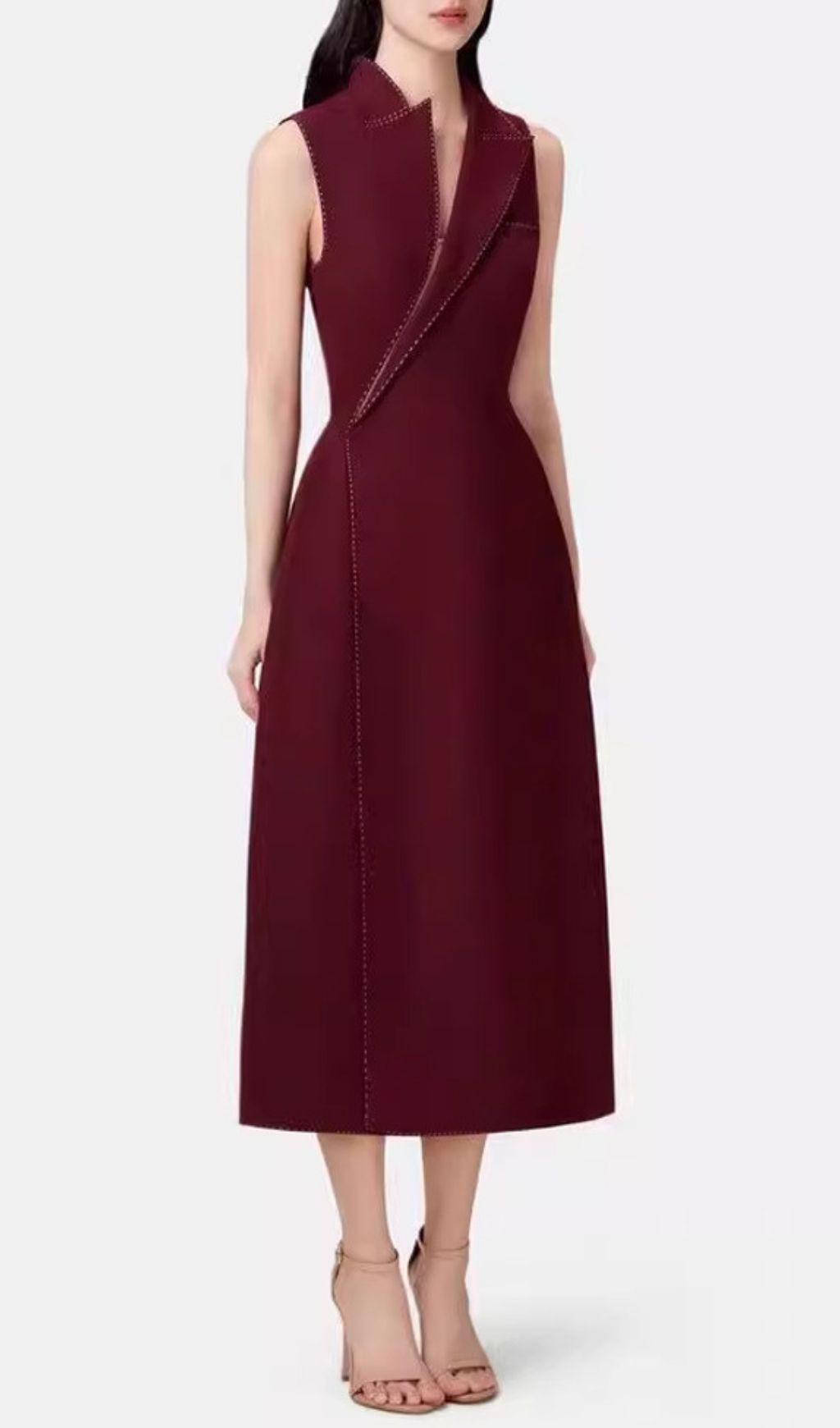 b0a6a912aa2b0fe0b6b209d1485e05c3.jpg Fashionslee Women Galatea Sleeveless Irregular Midi Dress