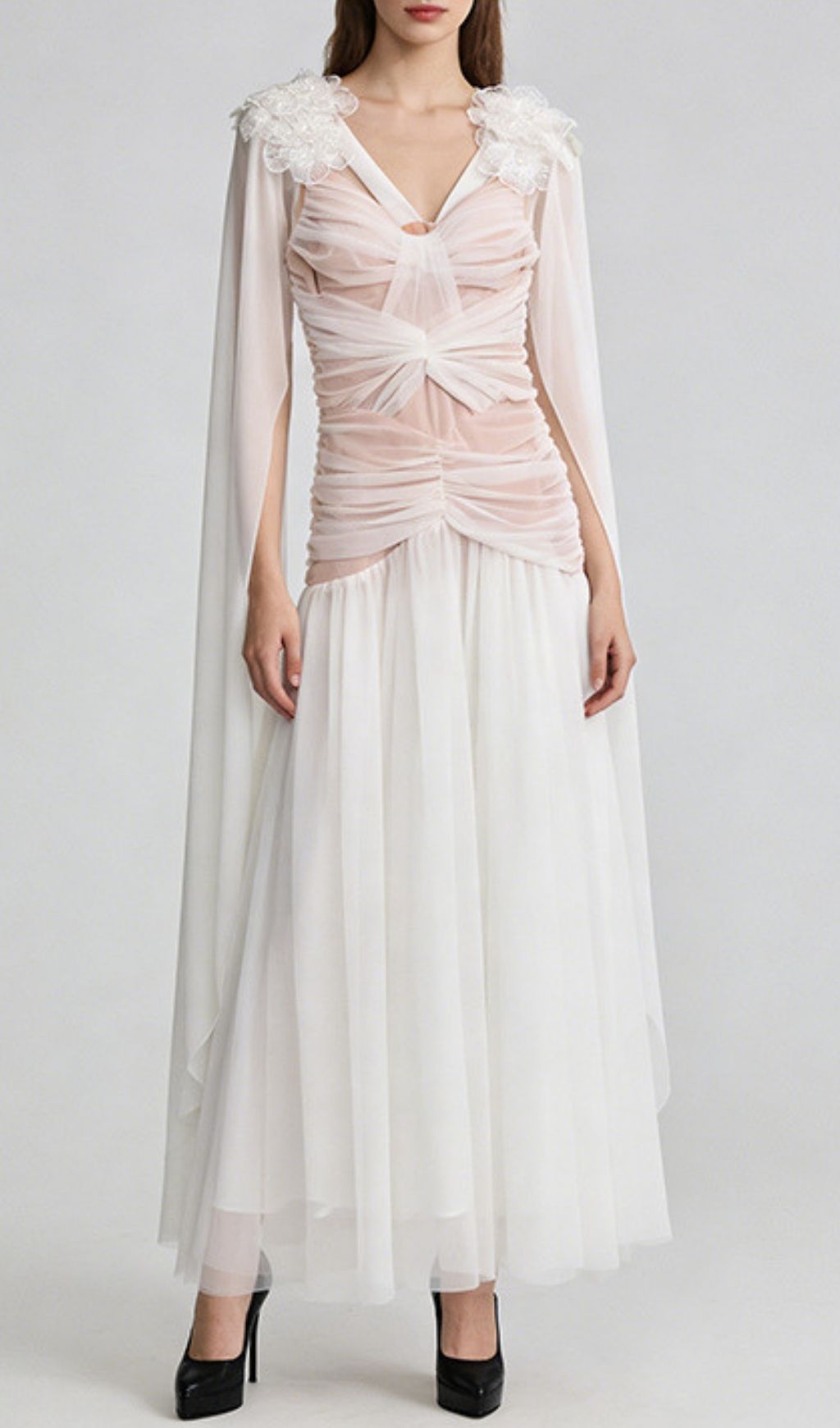 Fashionslee Women Kevlyn White Mesh Maxi Dress