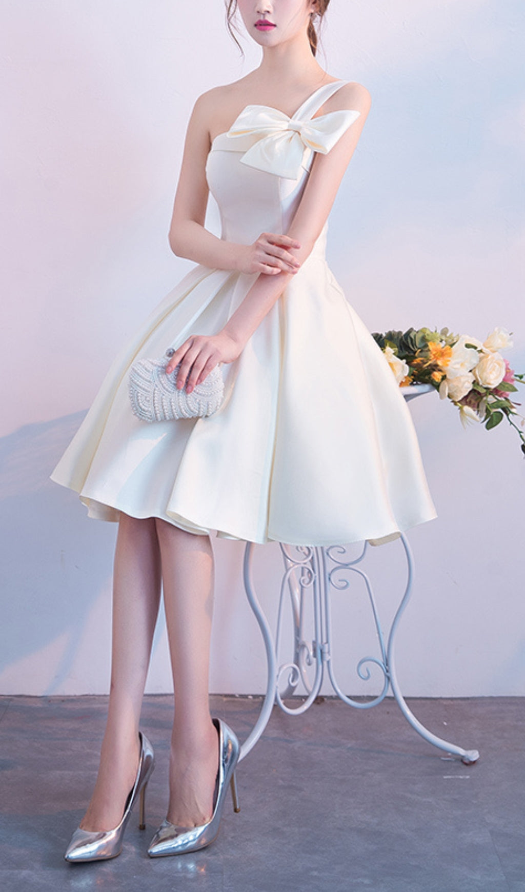 Fashionslee Women Astera Strapless Bow Mini Dress