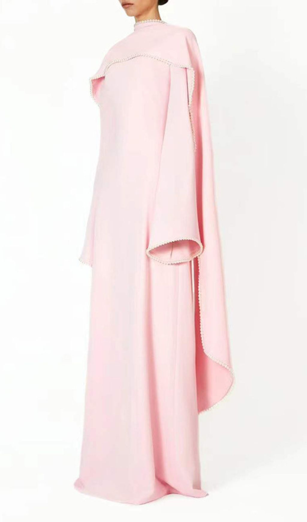 Fashionslee Women Hidi Pink Shawl Long Sleeve Maxi Dress