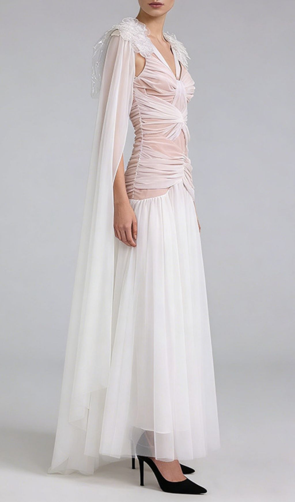 Fashionslee Women Kevlyn White Mesh Maxi Dress