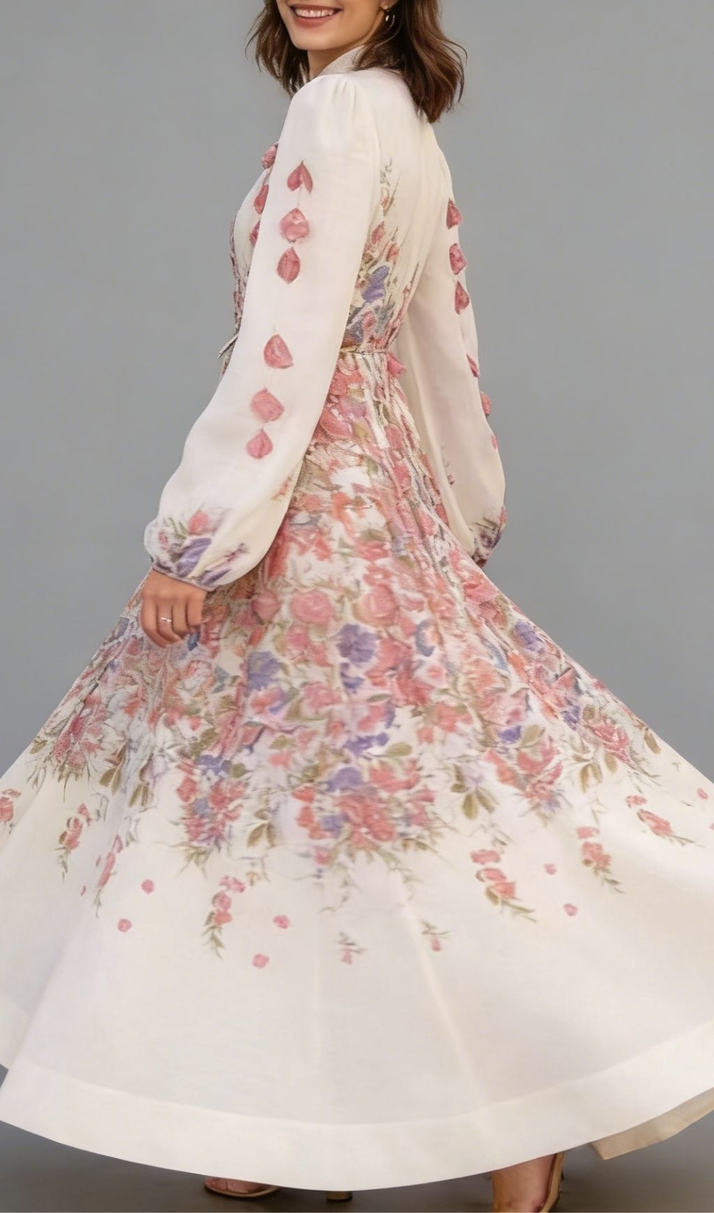 Fashionslee Women Kartier Floral Long Sleeve Maxi Dress