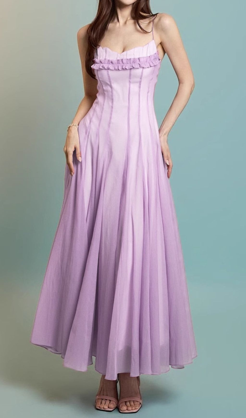 Fashionslee Women Fala Purple Strappy Maxi Dress