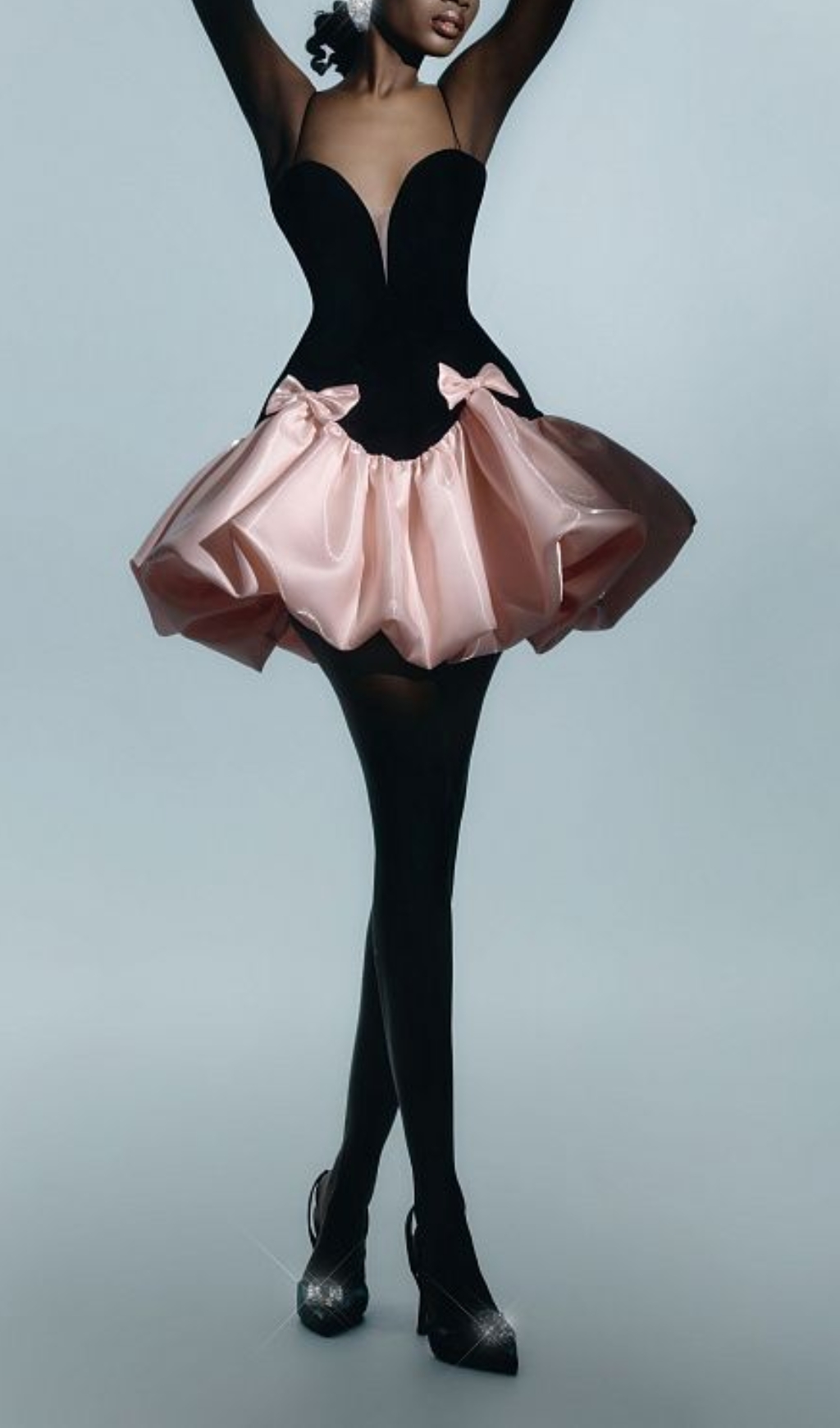 b183852f7dc01ae741e0ac1c3b65b953.jpg Fashionslee Women Bow Detail A Line Dress Black Pink