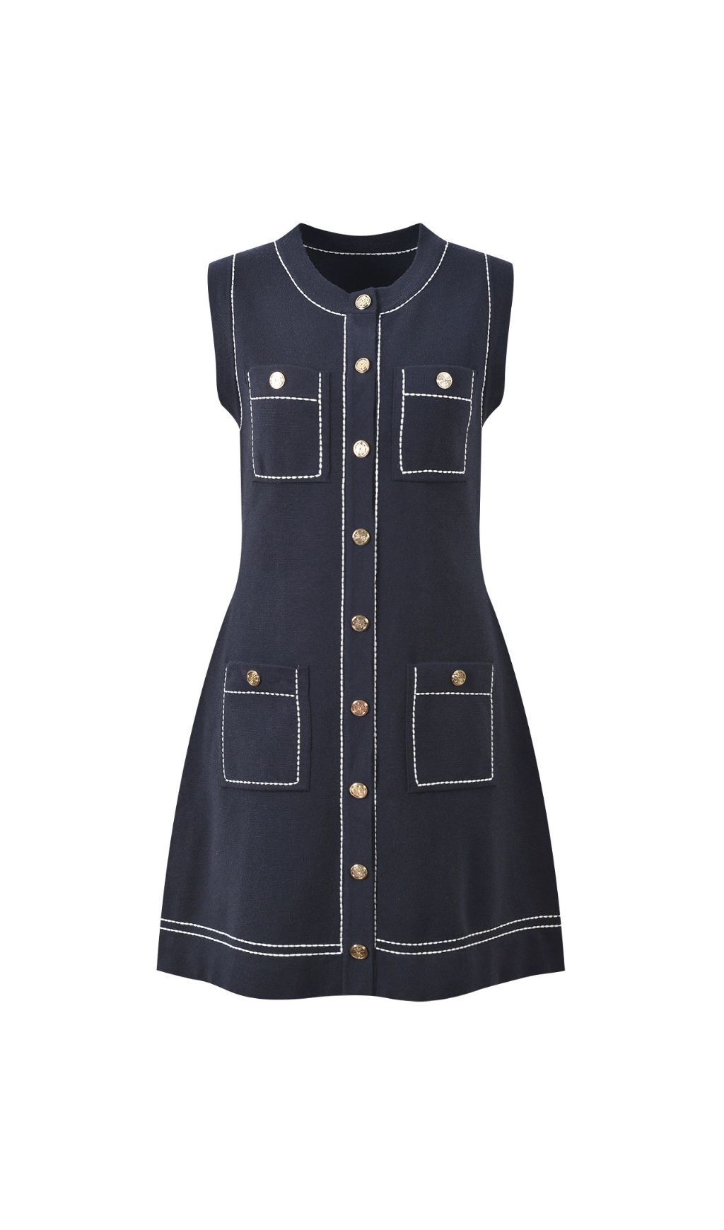 b1bb7f8860f746672a5459caf12768b2.jpg Fashionslee Women Topstitched Knit Shift Dress