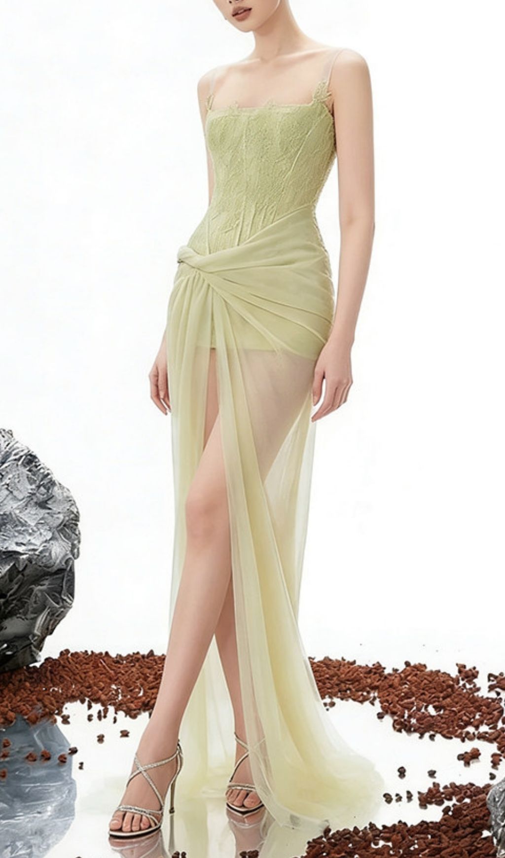 b1c4a45ffb03c91046ce996534f9df5b.jpg Fashionslee Women Karena Green Strappy Lace Corset Mesh Maxi Dress
