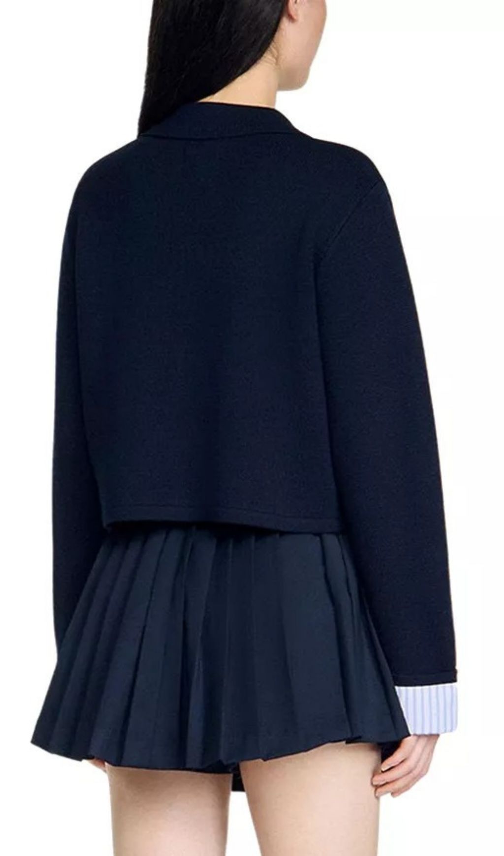 Fashionslee Women Black Polo Cardigan