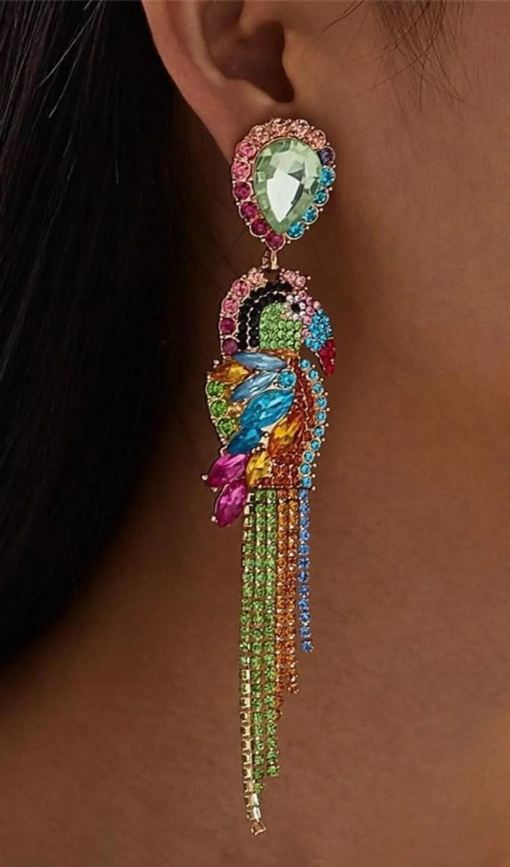 Fashionslee Women Parrot Diamonate Earrings