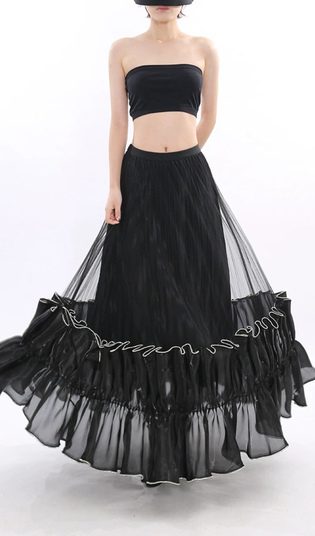 b24a2402b40409e19a70cf903dcb7cac.jpg Fashionslee Women Jettie Black Mesh Maxi Skirt