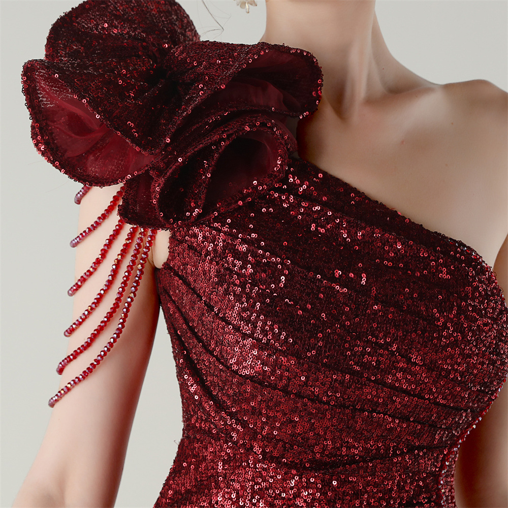 b24dcb13bddf00828e2e4dcd6bbf476d.jpg Fashionslee Women Ikia Red One-Shoulder Sequin Maxi Dress