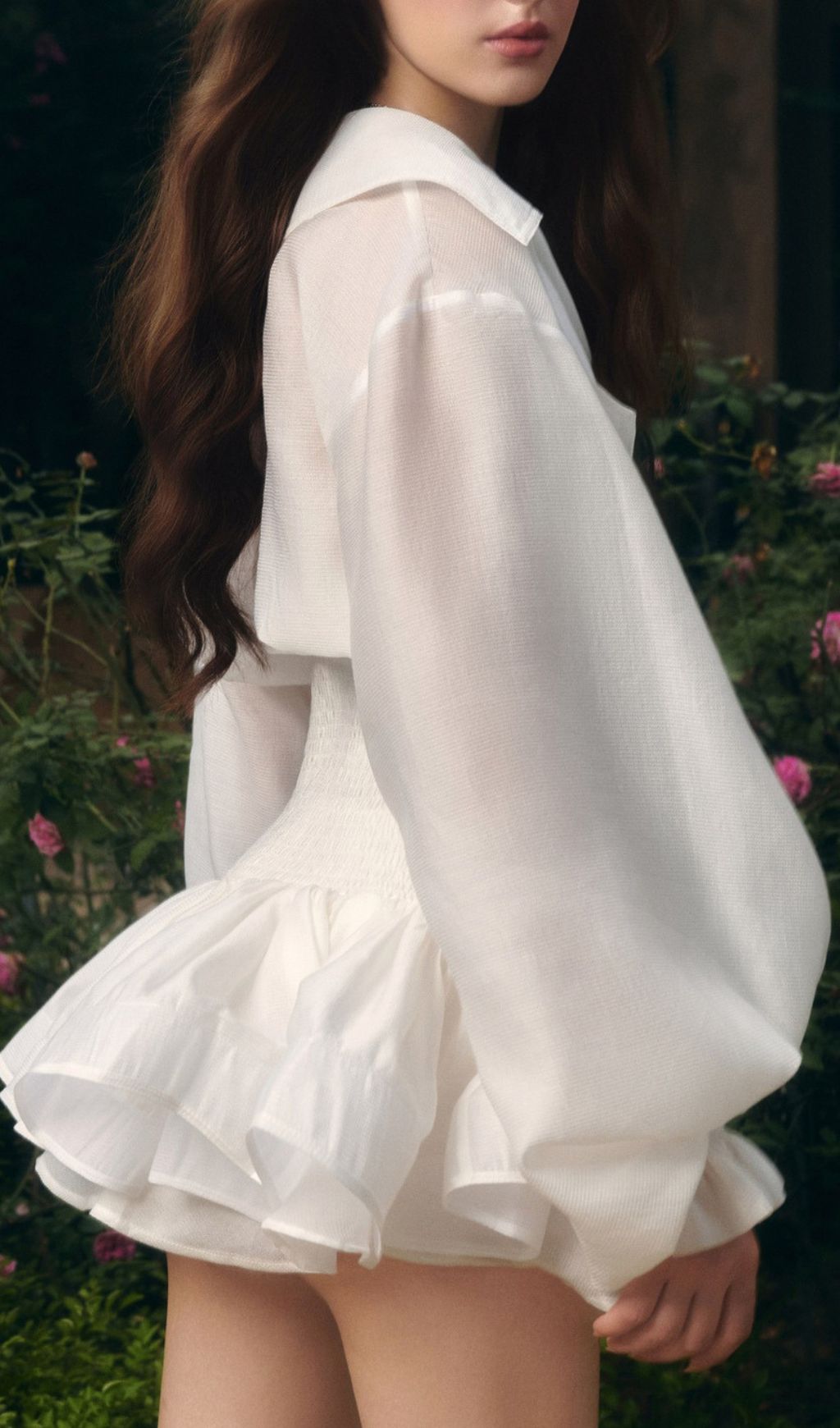 b2a8a369f4fef66d7ef5c2ff53fefc17.jpg Fashionslee Women Igoné White Puff Sleeve Mini Dress