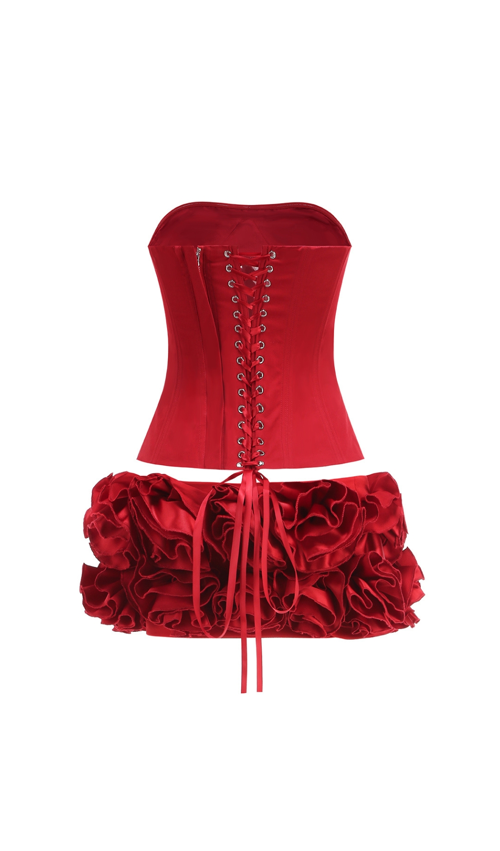 b2ca0b2b57c06faac5e572aec52d0785.jpg Fashionslee Women Clegg Red Corset Flower Two-Piece Set