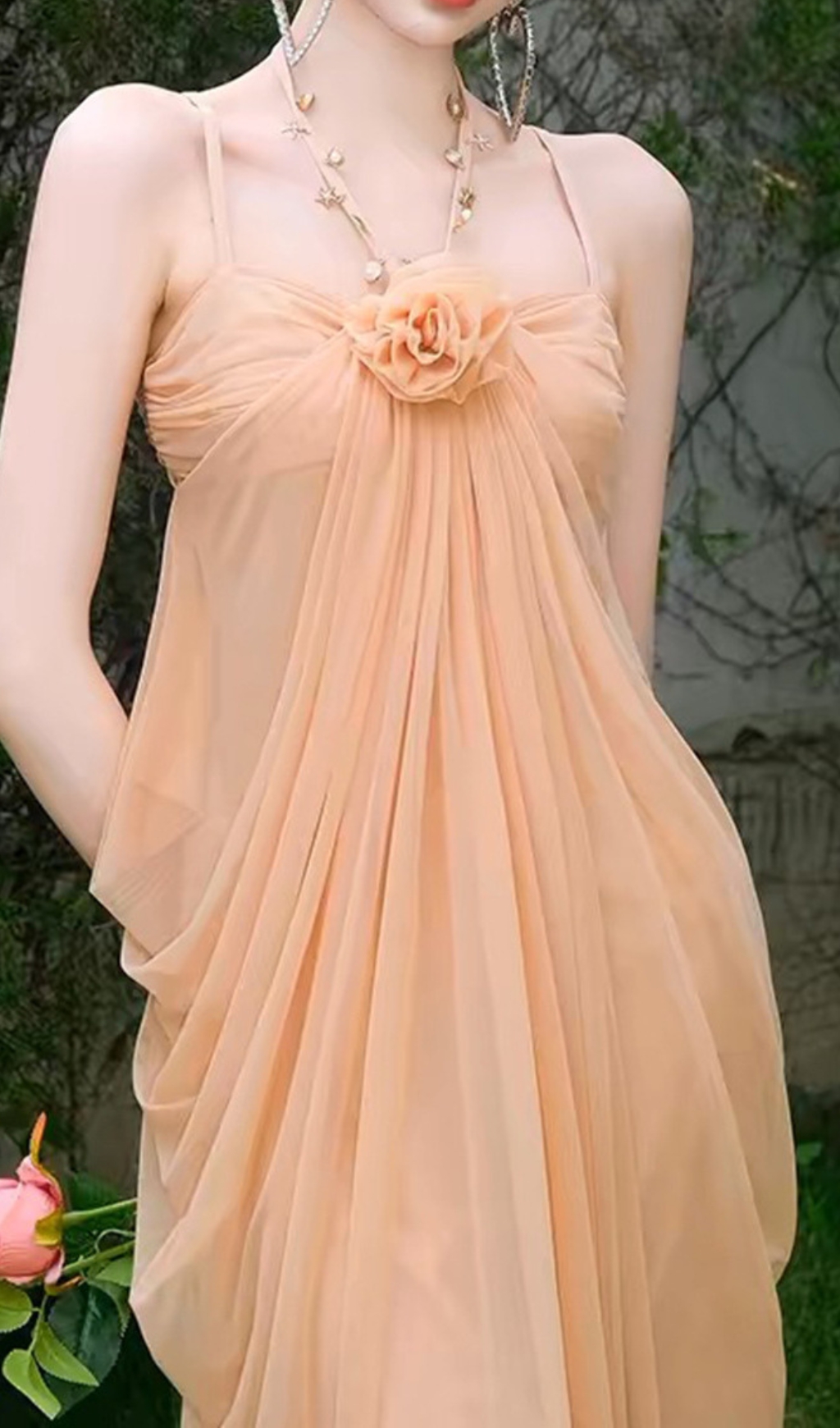 Fashionslee Women Daveed Flower Mesh Maxi Dress