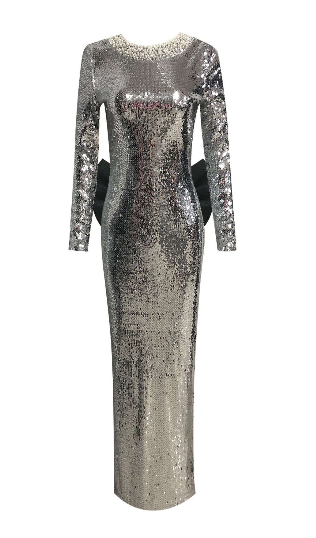 b2d0892ca279dcebad6ea2001eddccbf.jpg Fashionslee Women Jenesis Silver Sequin Bow Backless Maxi Dress