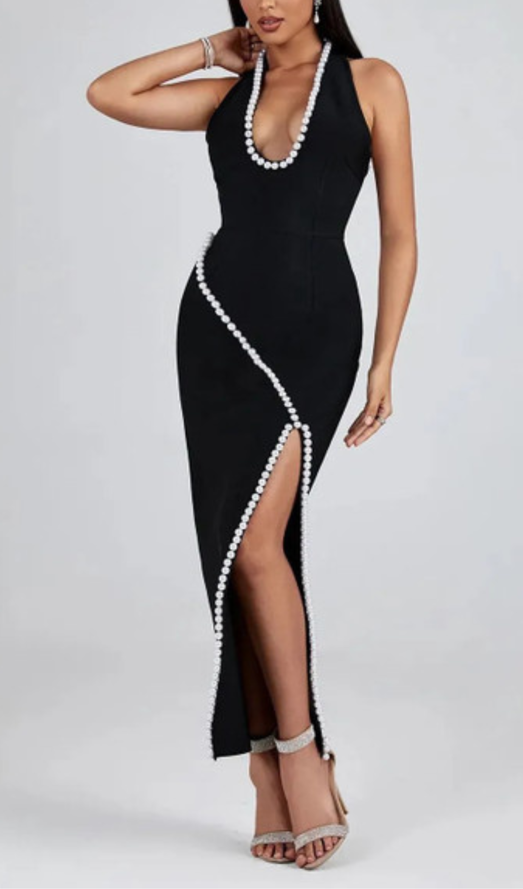 b2fbd2b7a52af58cfa0104690bc8fa58.png Fashionslee Women Aglaia Black Pearl Maxi Dress
