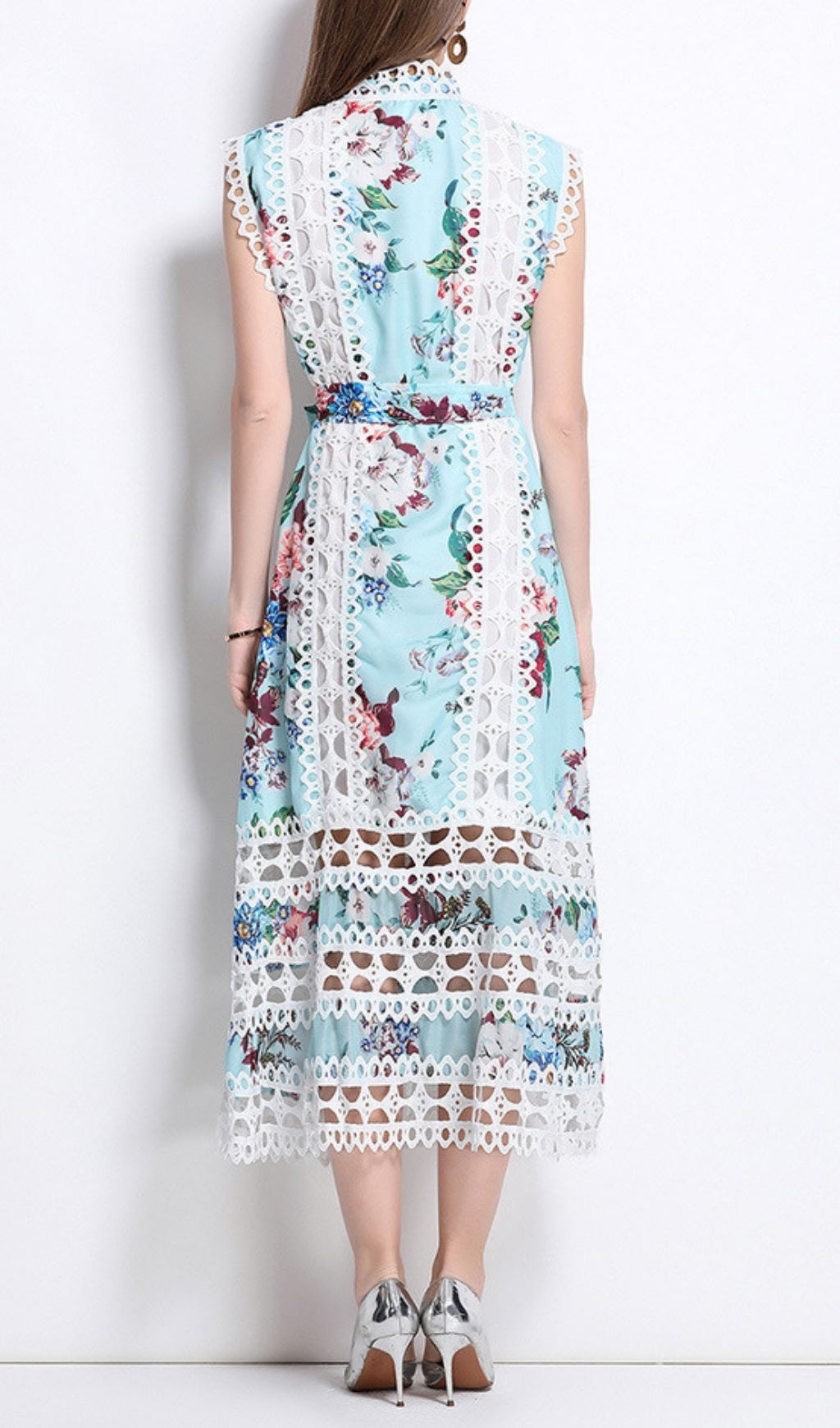 Fashionslee Women Errin Floral Hollow Out Midi Dress