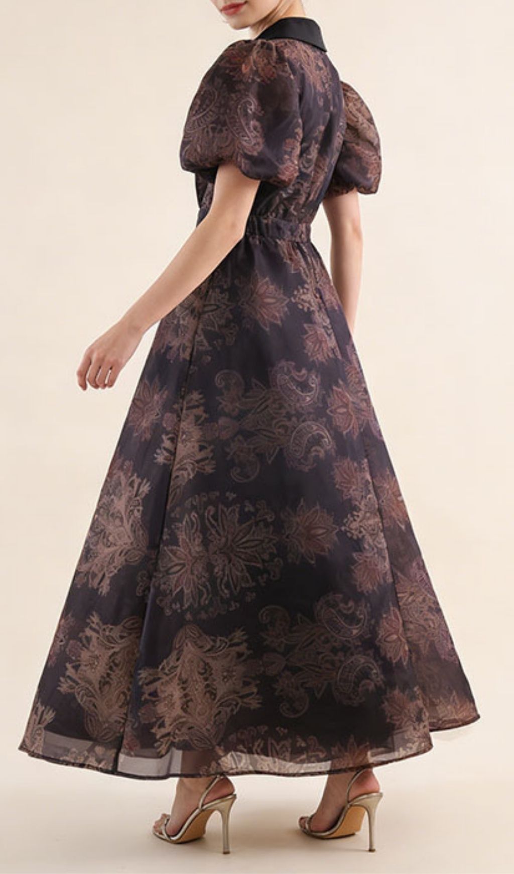 Fashionslee Women Karson Printed Puff-Sleeve Midi Dress