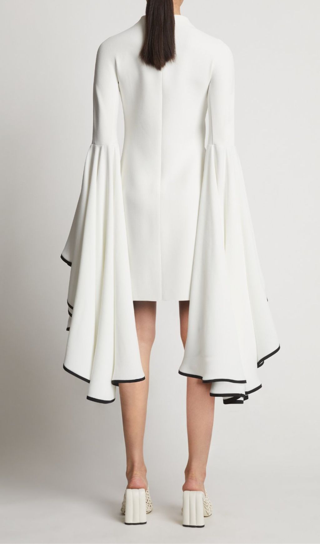 Fashionslee Women Ruffled Sleeve Mini Dress In White