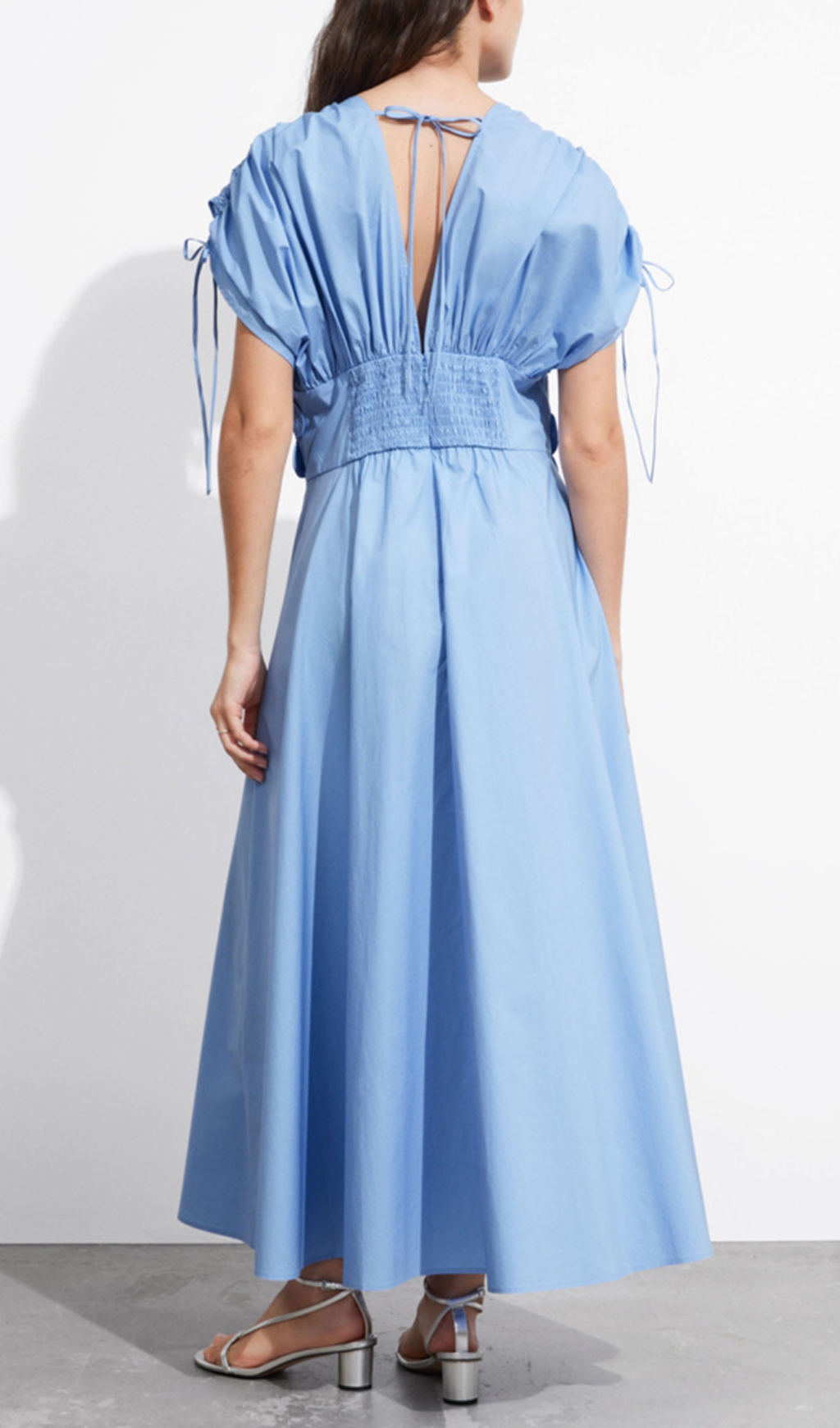 Fashionslee Women Darra V-Neck Flower Waist Maxi Dress