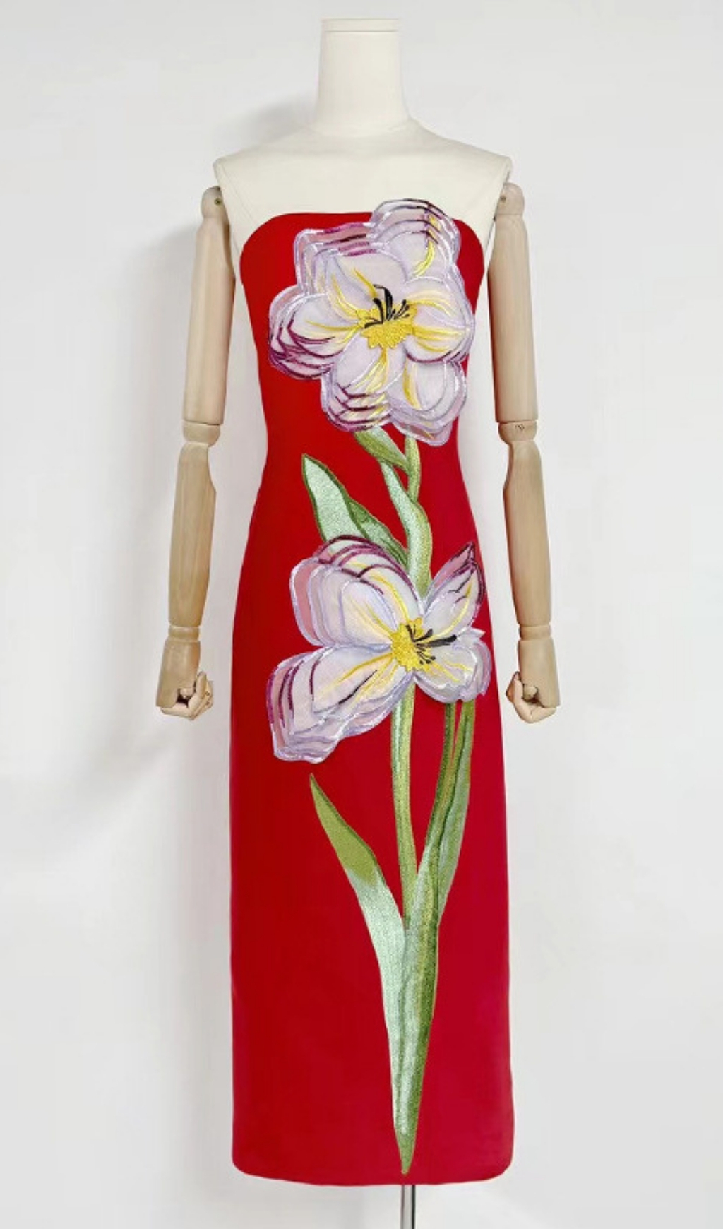 Fashionslee Women Freddy Strapless Flower Maxi Dress