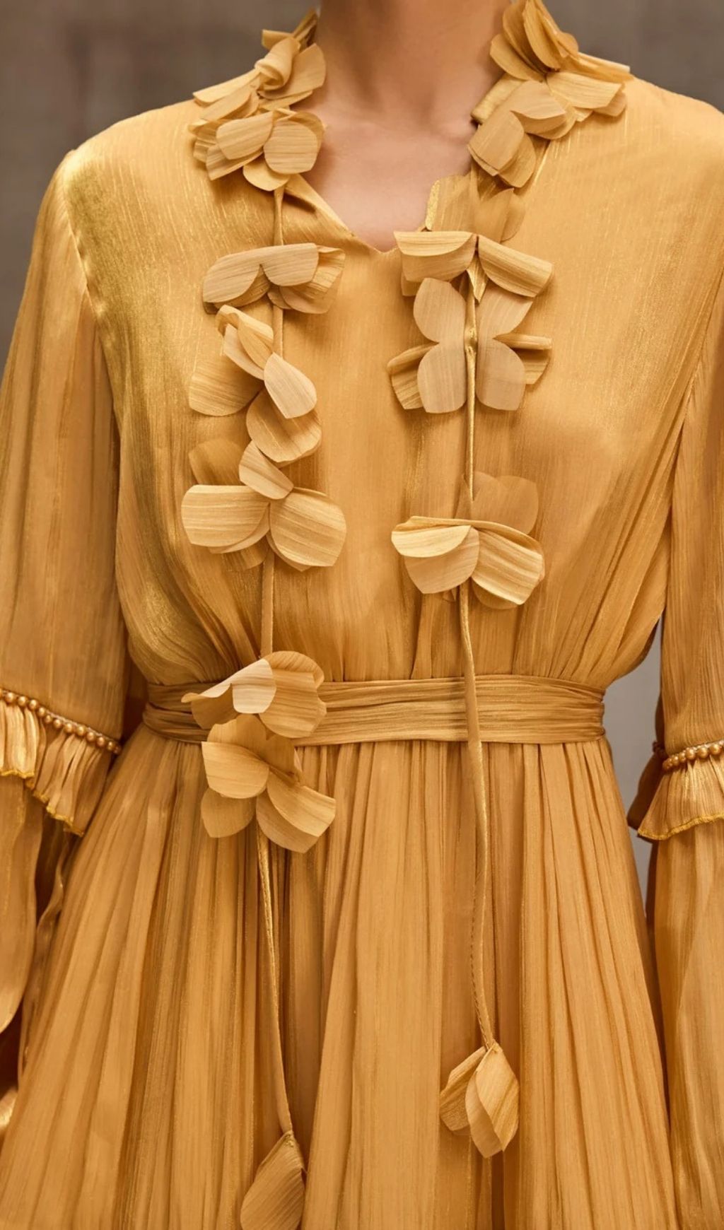 Fashionslee Women Dzon Balloon Sleeve Flower Midi Dress