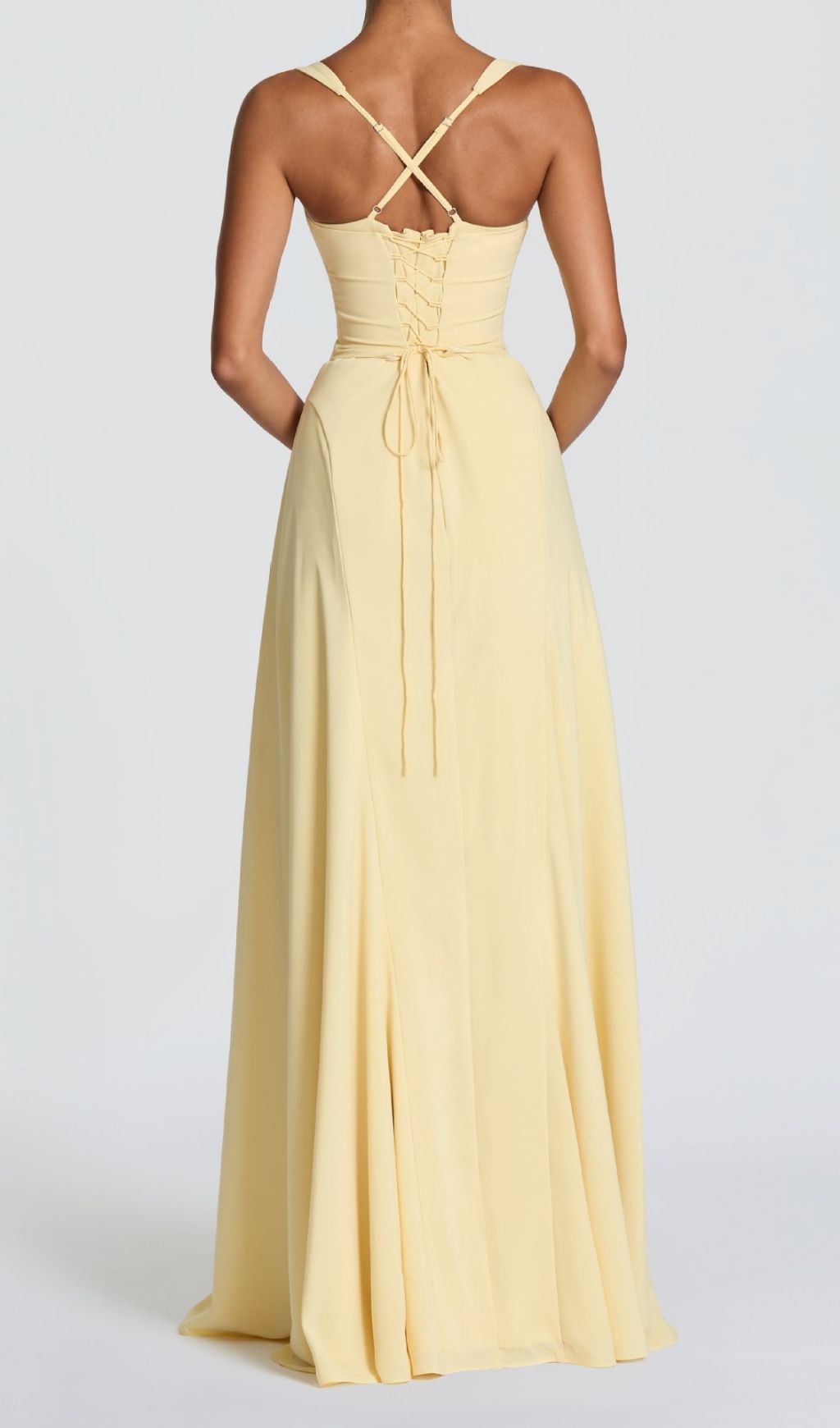 Fashionslee Women Khloe Yellow Strappy Maxi Dress