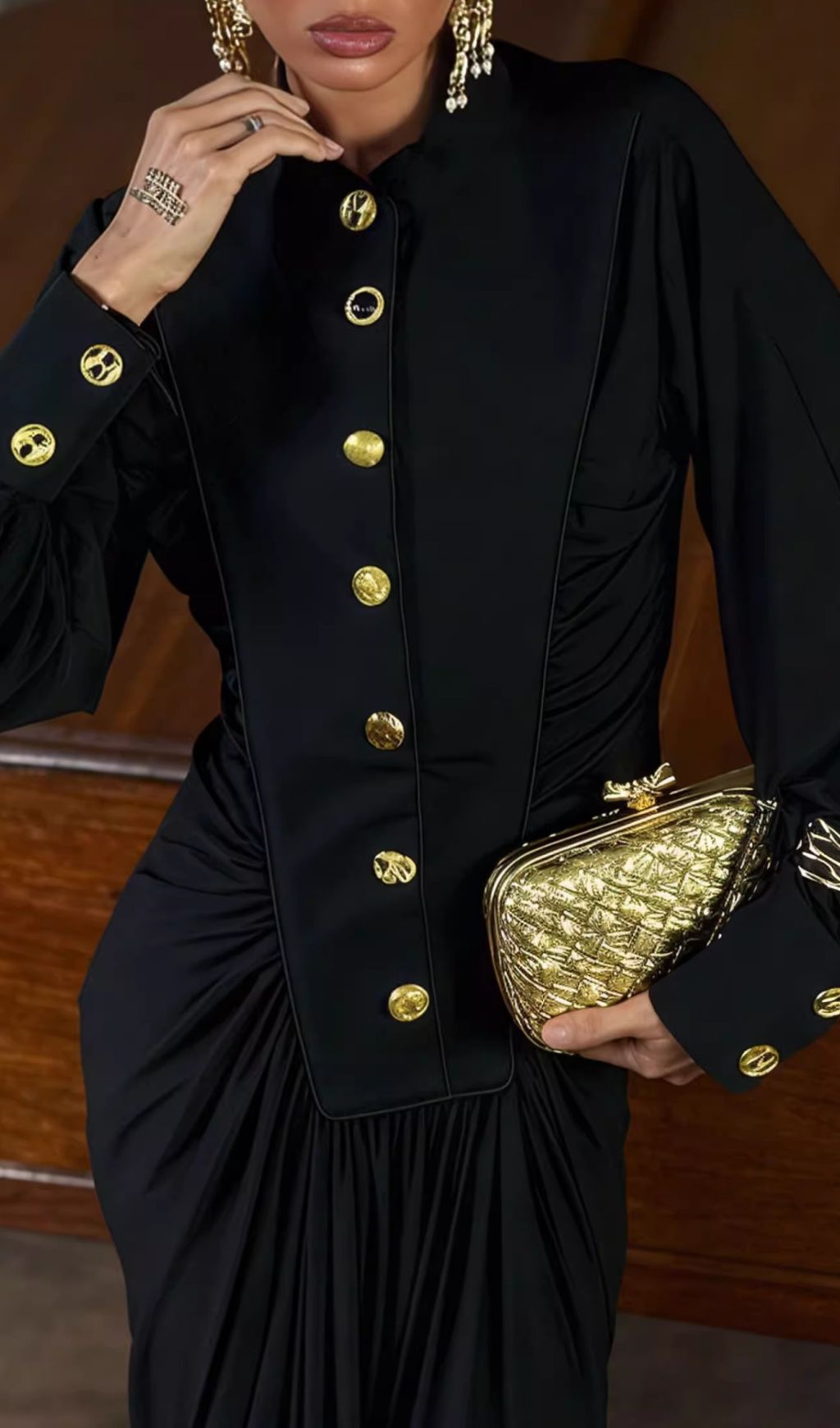 b3ce10e58805053bff0abb251af7802f.jpg Fashionslee Women Hikari Long Sleeve Ruched Maxi Dress