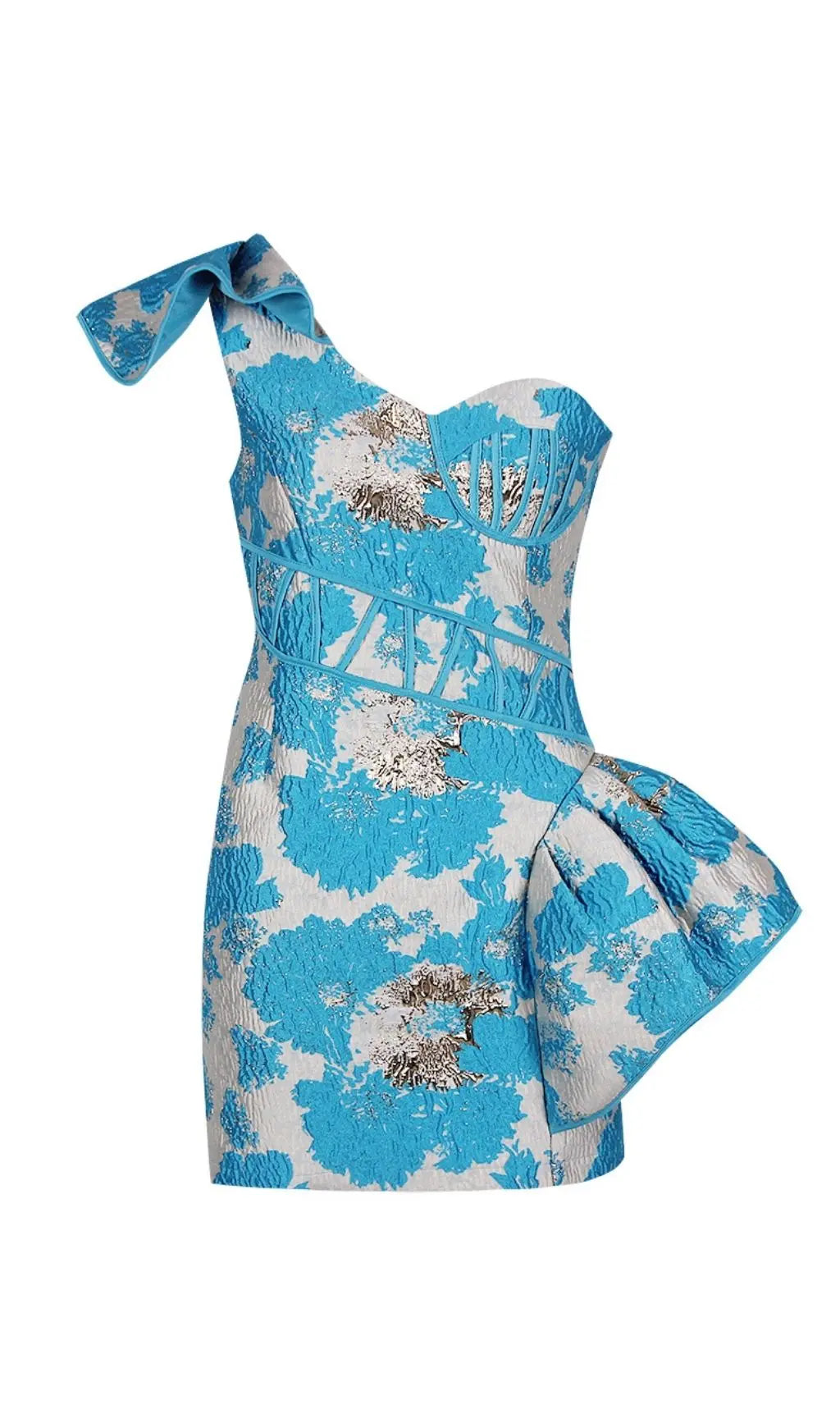 b3e9ec1af9b0914c1343d7b2fe1499f5.jpeg Fashionslee Women Jacquard One Shoulder Mini Dress In Yellow