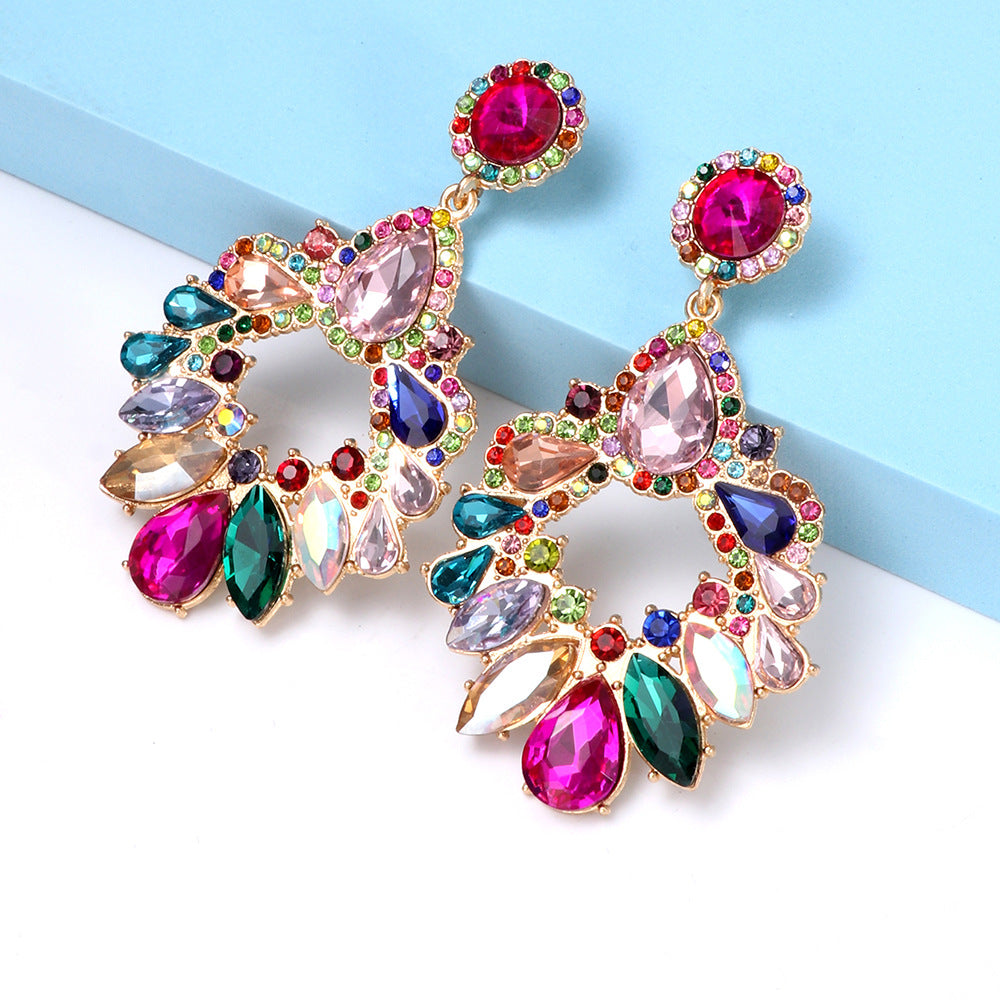 b3f8450b8ce5ecc770c9b6107263184f.jpeg Fashionslee Women Colorful Crystal Chandelier Drop Earrings