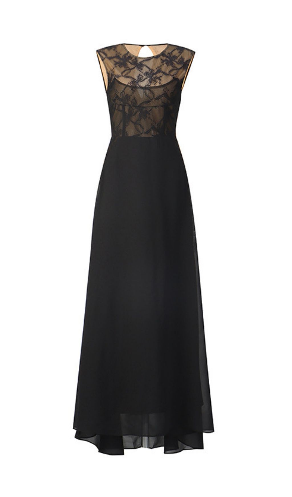 Fashionslee Women Kensley Black Sleeveless Lace Maxi Dress