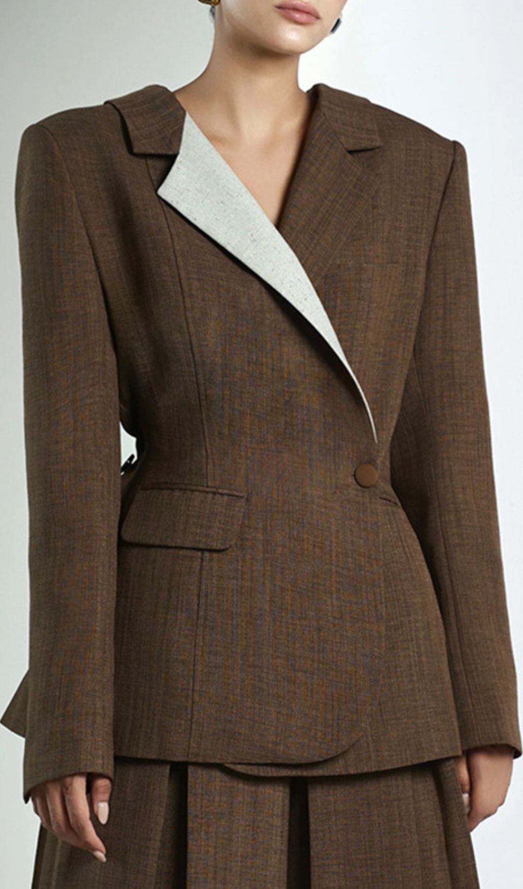 Fashionslee Women Giustina Contrast Stitching Blazer