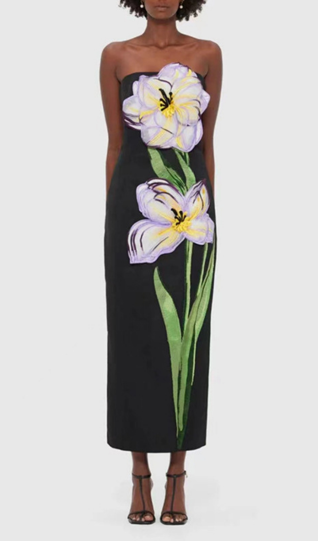 Fashionslee Women Freddy Strapless Flower Maxi Dress