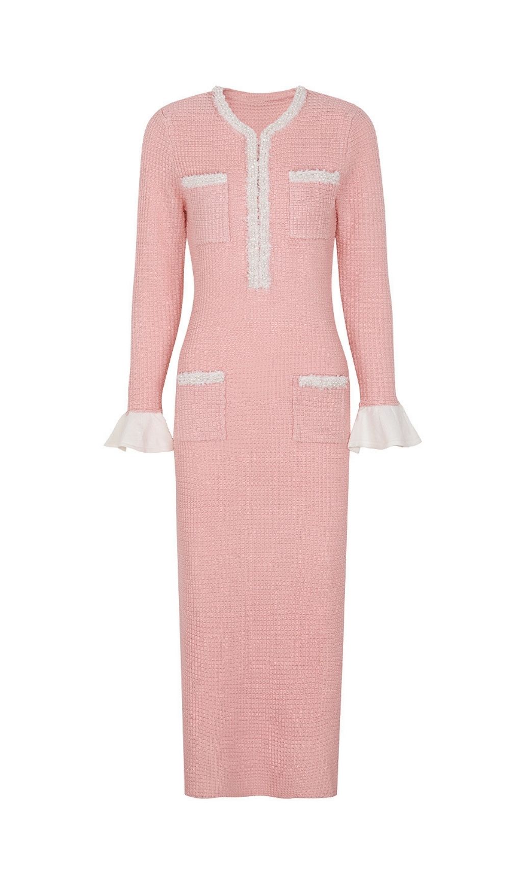 Fashionslee Women Katy Knit Long Sleeve Midi Dress