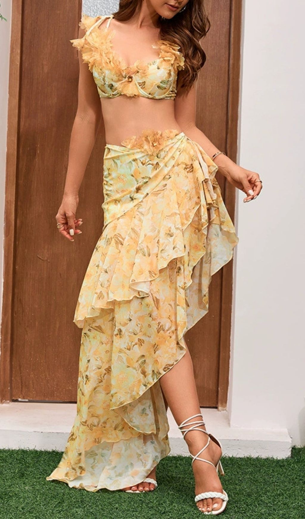 Fashionslee Women Kristen Floral Bikini Three-Piece Swimsuit