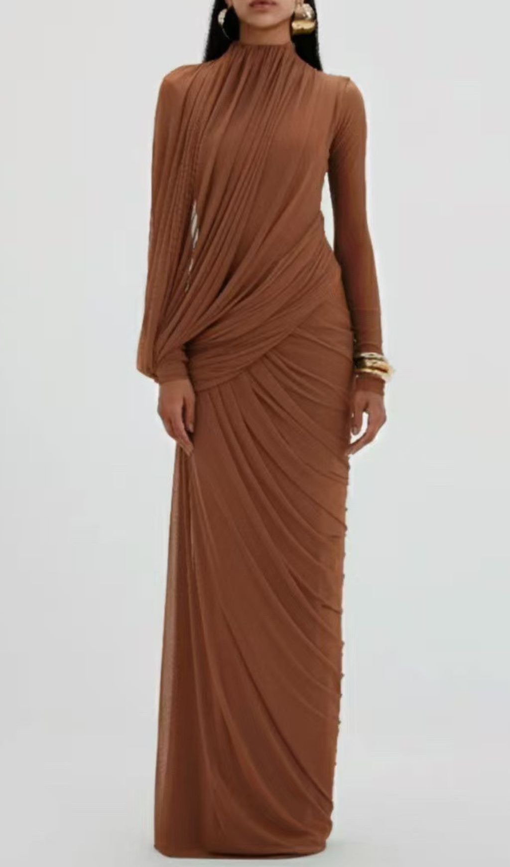 b5c009d6f2fa41927de6d9d9cd2d35d1.jpg Fashionslee Women Johnda Ruched Long Sleeve Maxi Dress