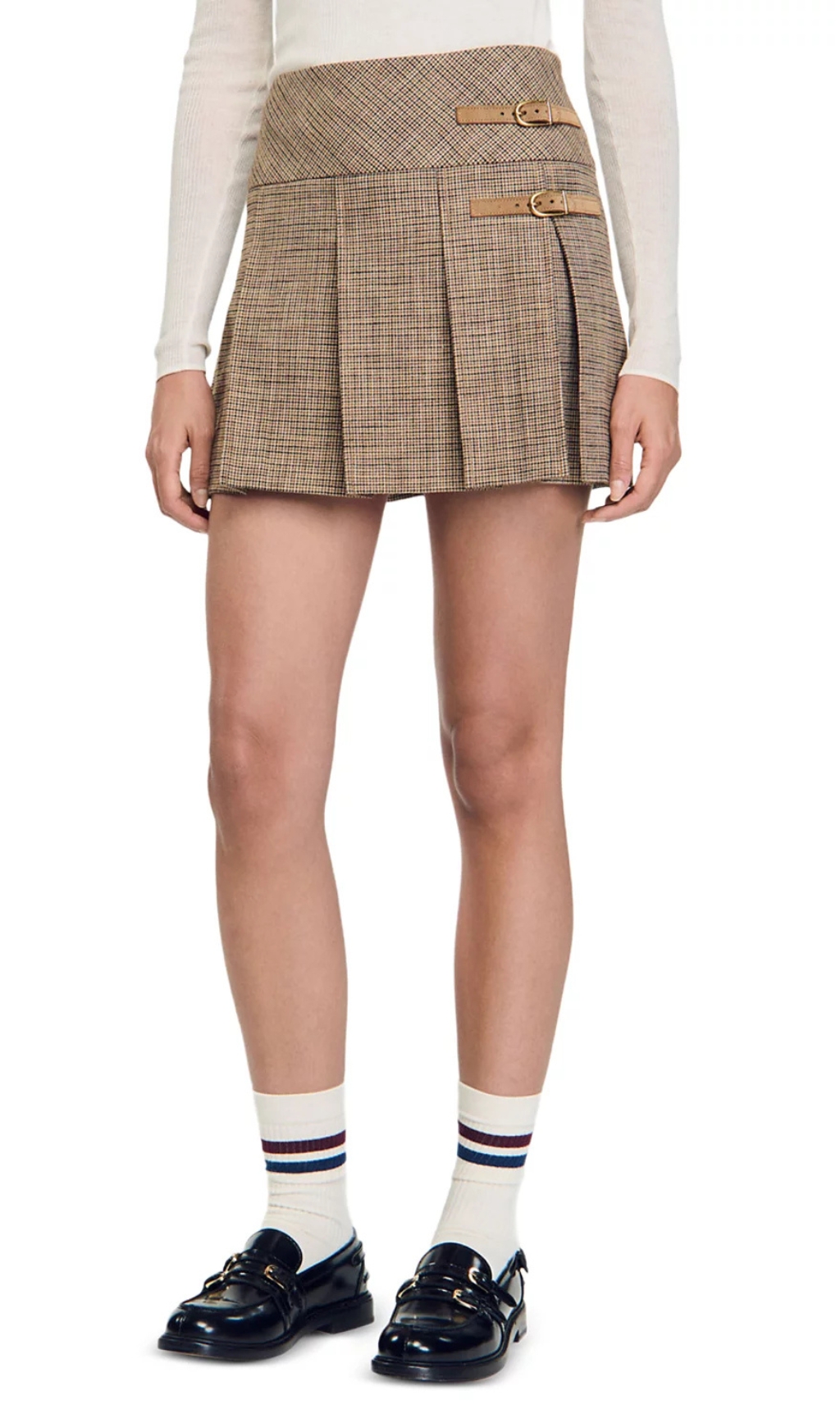 b5c9a71f574a9bb497b5c3c566ad1bb9.jpg Fashionslee Women Cary Houndstooth Pleated Skirt