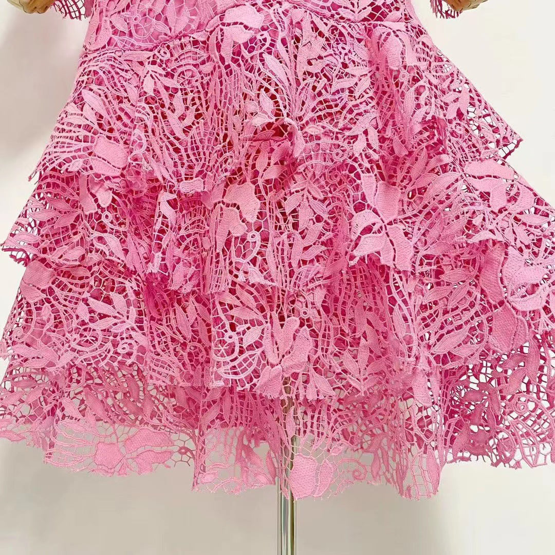 b642a62bc96813c575b7684d3ee3f42b.jpeg Fashionslee Women Anfisa Pink Lace Maxi Dress