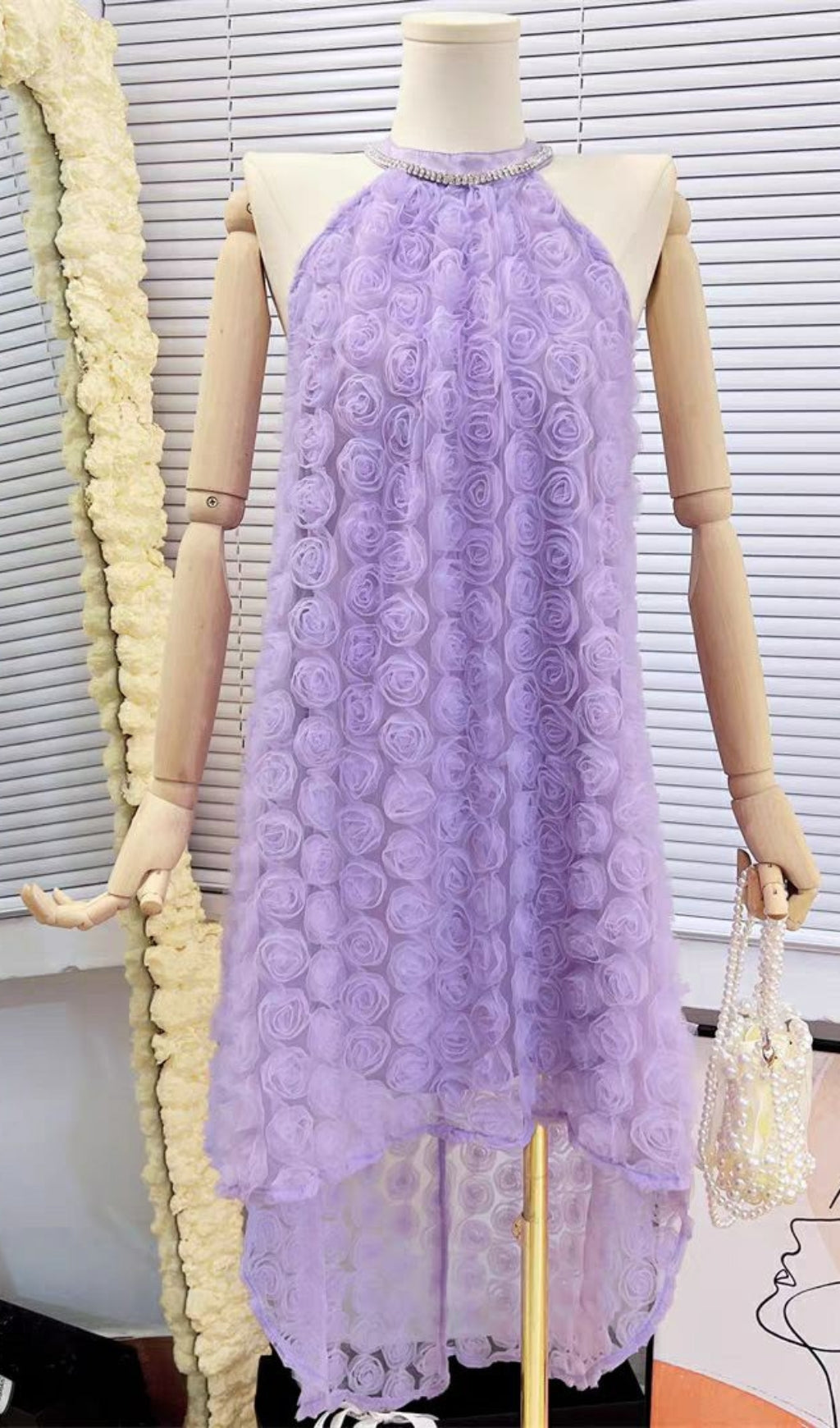 b672d5ea8ea10a8d0a7b5925afa56db1.jpeg Fashionslee Women 3D Purple Rose Halter Neck Backless Midi Dress