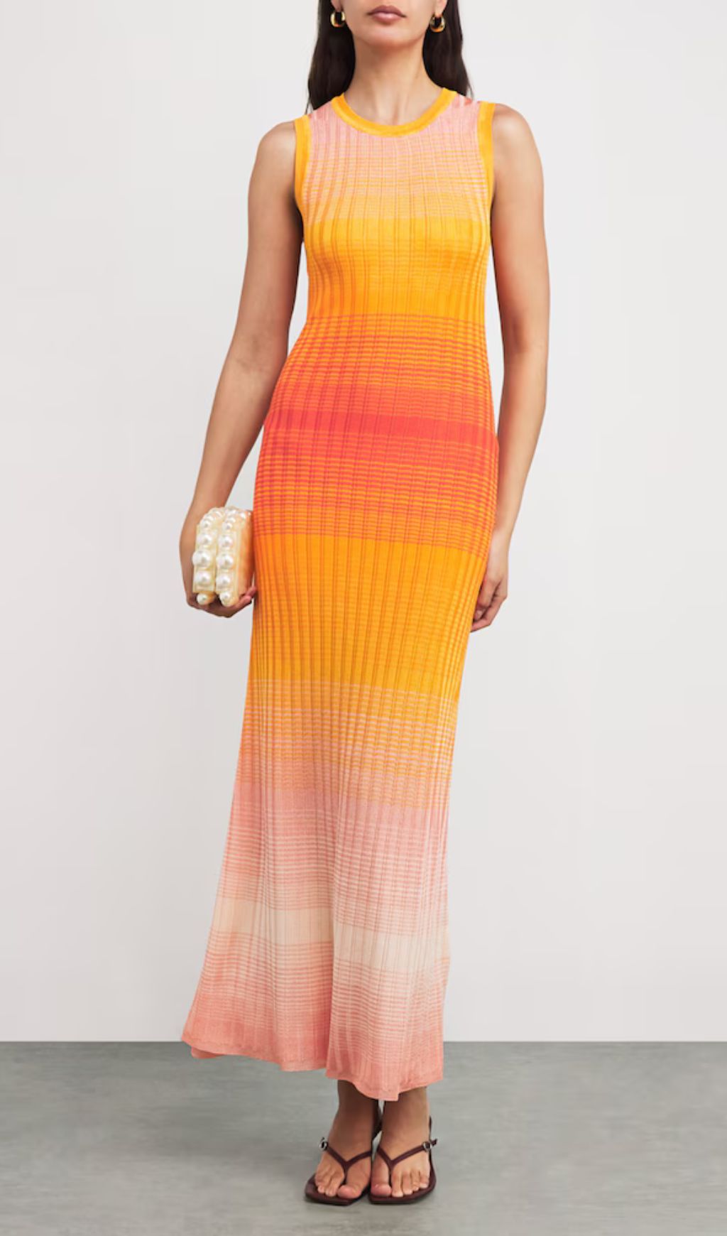 Fashionslee Women Tie-Dye Knitted Maxi Dress