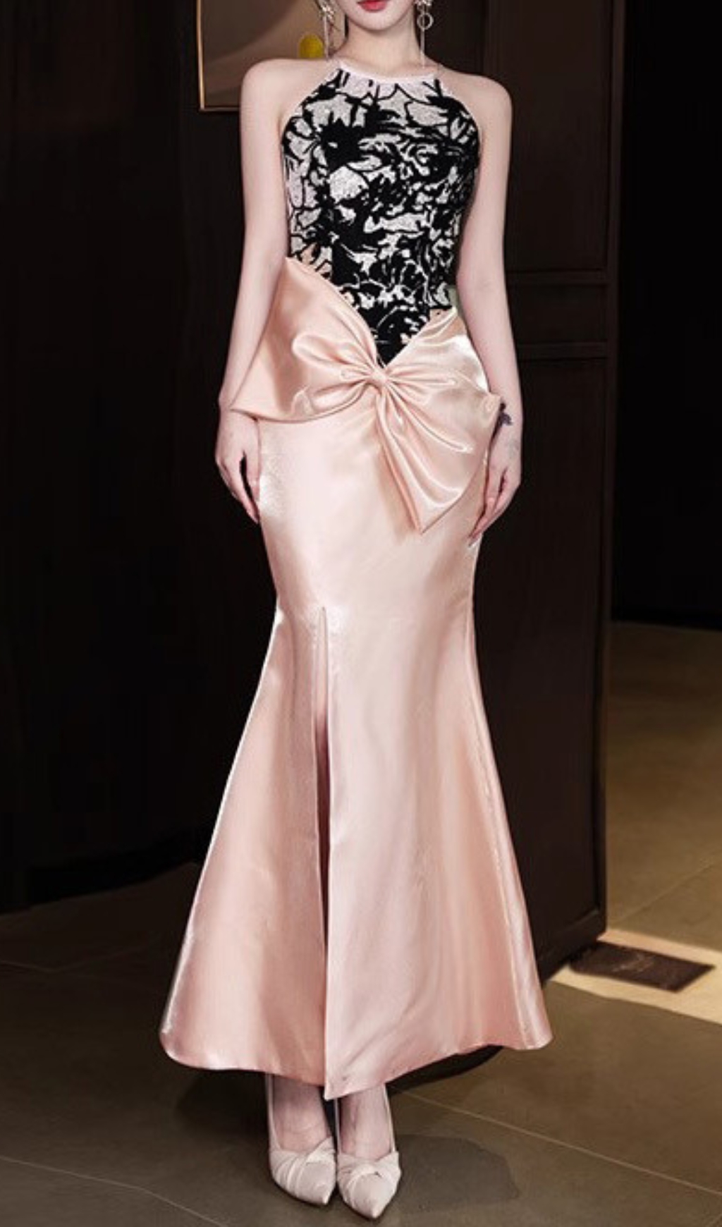 Fashionslee Women Earleen Pink Bow Maxi Dress