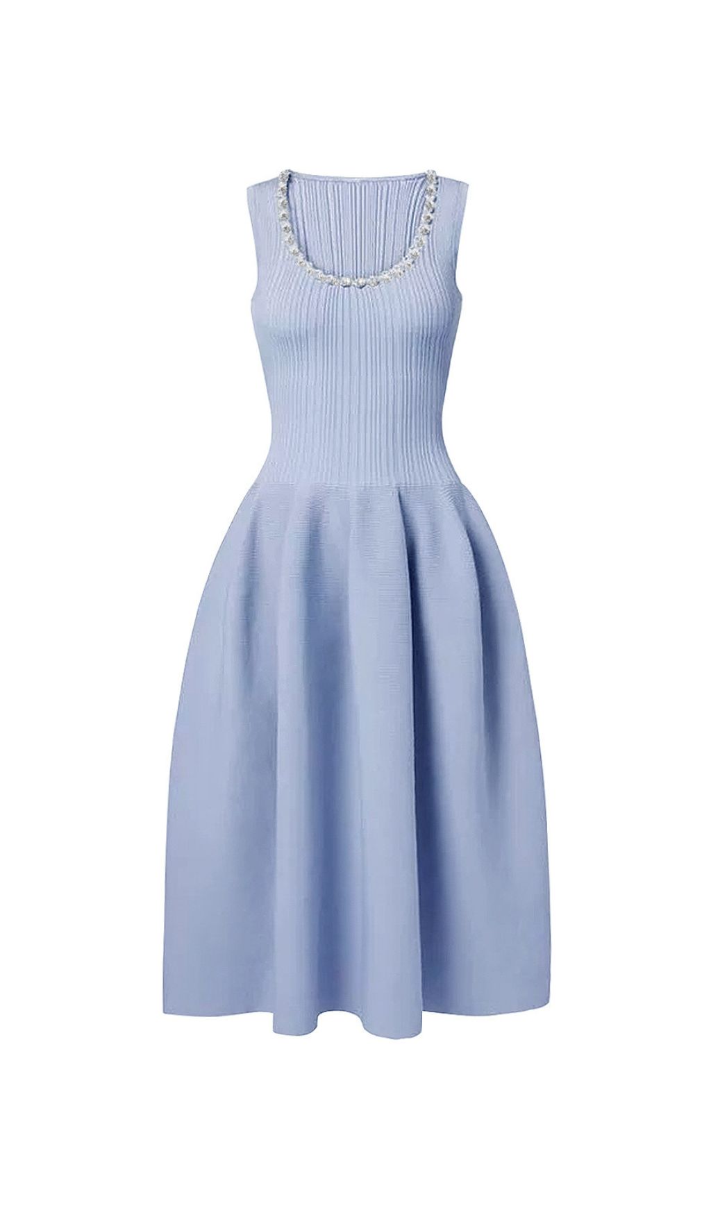 Fashionslee Women Faustine Knit Diamond Sleeveless Midi Dress