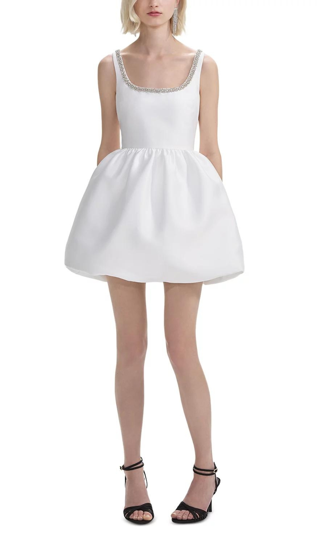 Fashionslee Women Brodie White Diamante Mini Dress