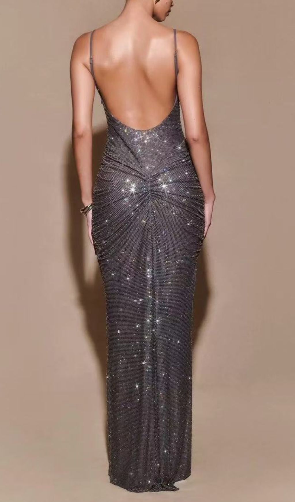 Fashionslee Women Itziar Diamante Ruched Maxi Dress