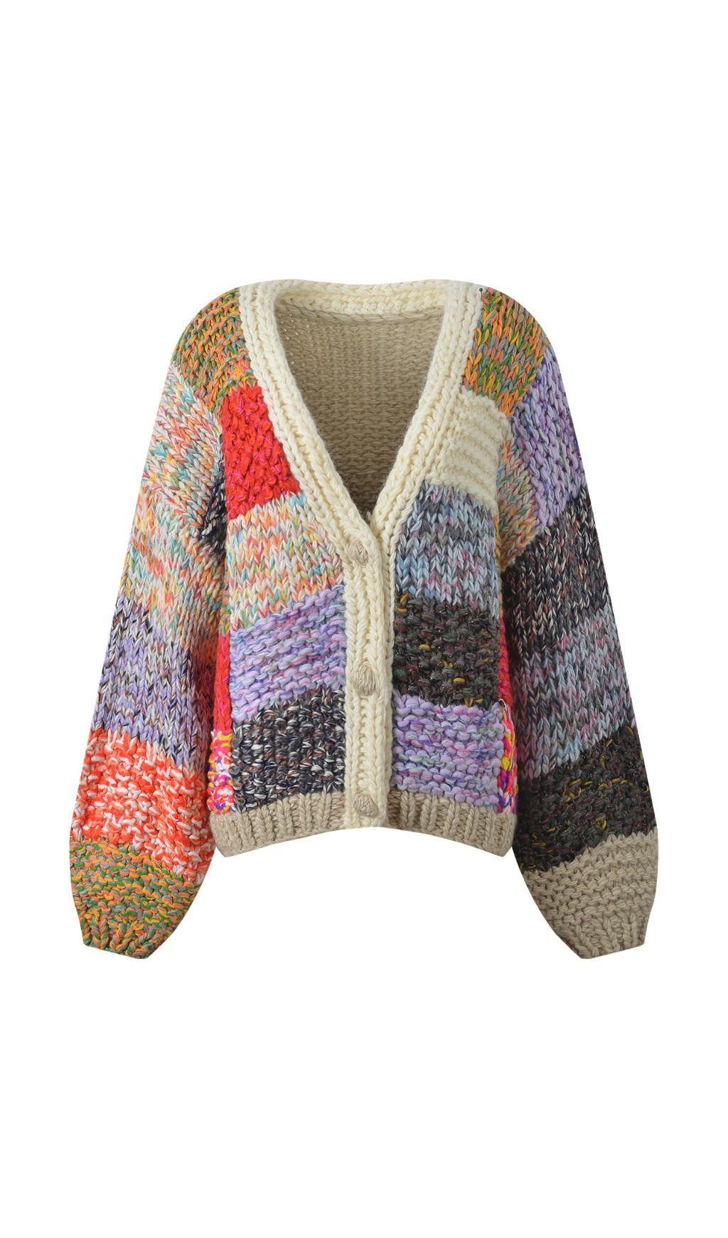 Fashionslee Women Hurley Block Knit Cardigan