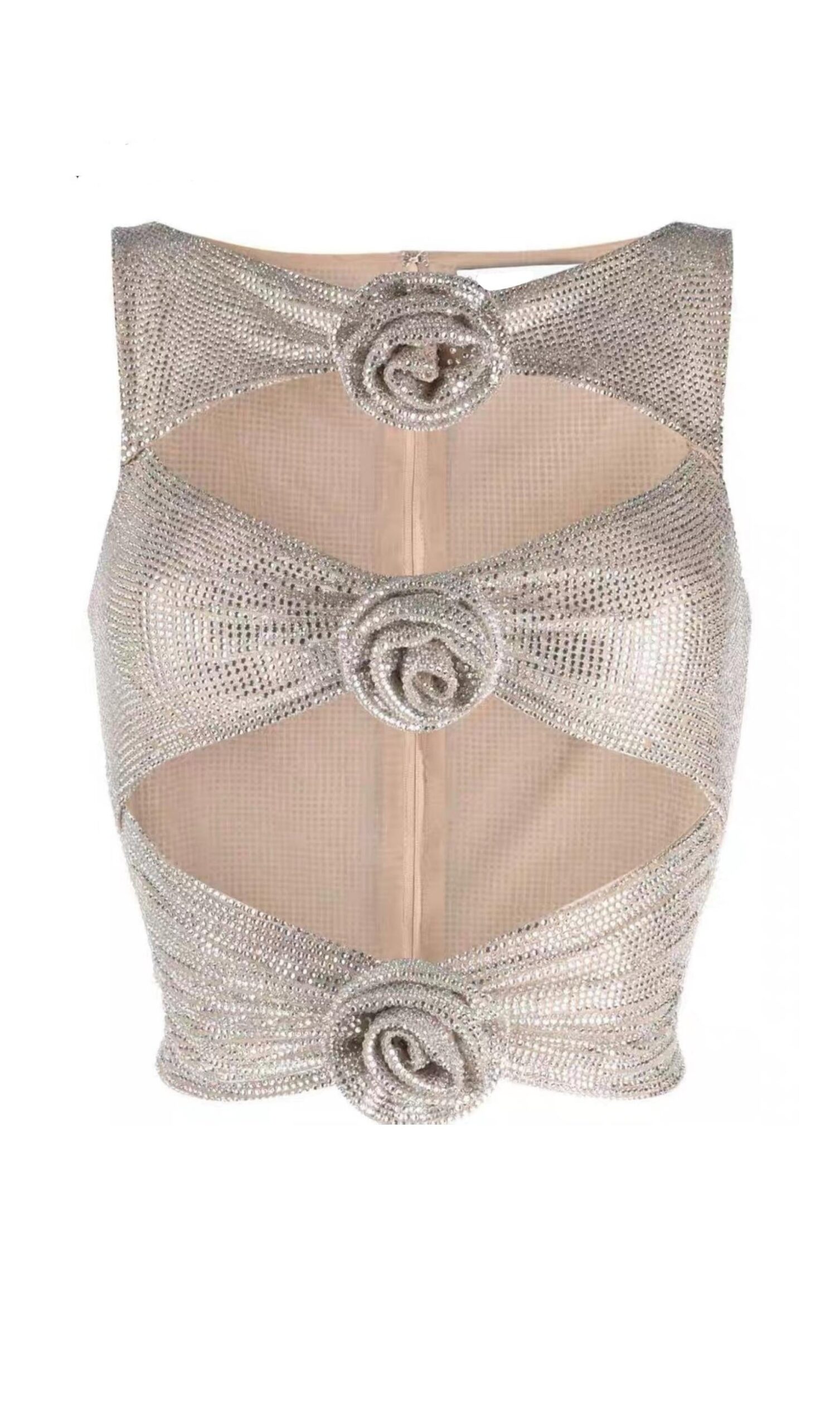 b6f758111300aebc6b5879811dc20ca7.jpeg Fashionslee Women Floral Cycstal Embellished Suit In Metallic Silver